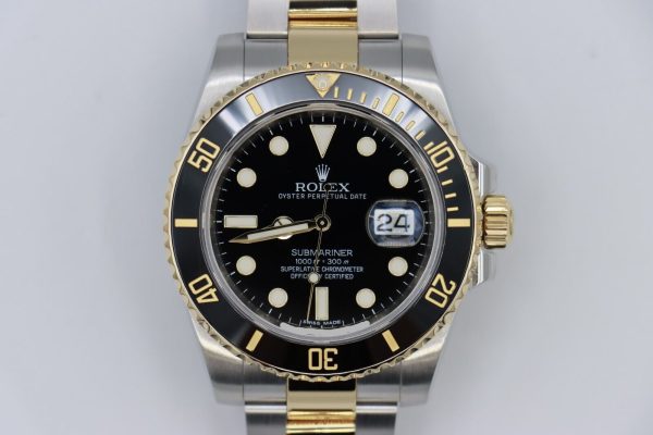 Rolex Submariner 116613LN Black Dial & Bezel Two-Tone Oyster Band Box & Papers Year 2015