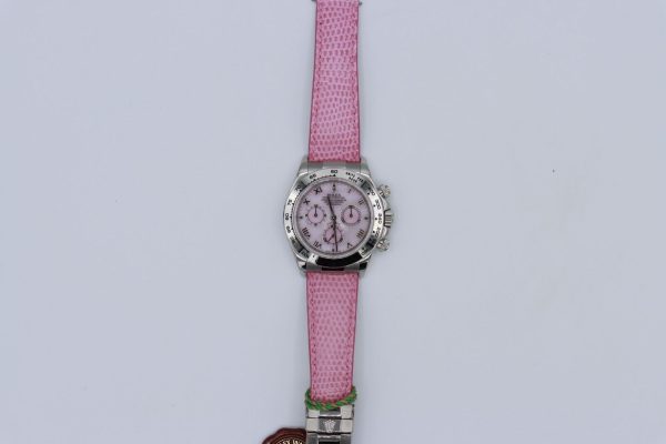 Rolex Daytona 116519 Beach Pink Mother of Pearl Roman Dial White Gold Full Set