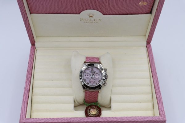 Rolex Daytona 116519 Beach Pink Mother of Pearl Roman Dial White Gold Full Set