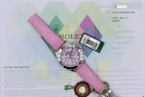 Rolex Daytona 116519 Beach Pink Mother of Pearl Roman Dial White Gold Full Set