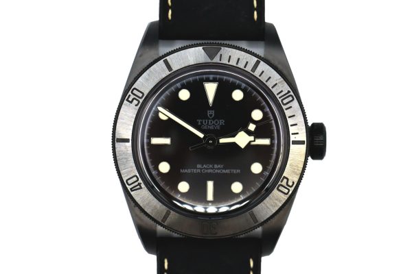 Tudor Black Bay Ceramic 79210CNU Black Dial & Bezel Suede Strap Box & Papers