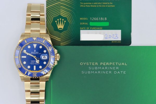 Rolex Submariner 126618LB Blue Dial & Bezel 18K Oyster Band Box & Papers Year 2023