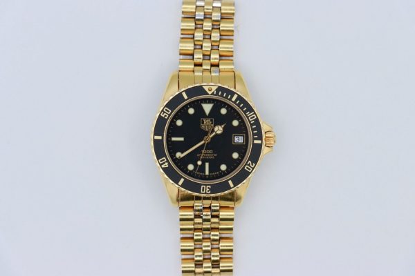 TAG Heuer 1000 Professional 984.013 "Wolf of Wall Street" Gold Plated Black Dial - Image 2