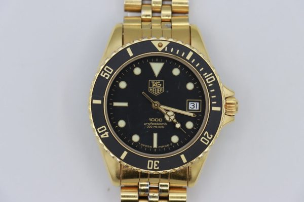 TAG Heuer 1000 Professional 984.013 "Wolf of Wall Street" Gold Plated Black Dial