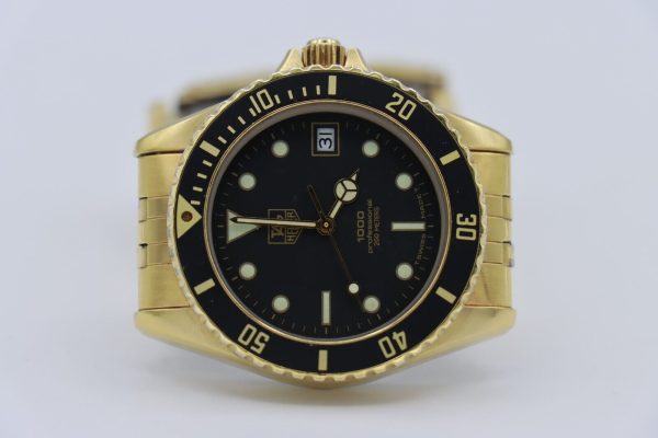 TAG Heuer 1000 Professional 984.013 "Wolf of Wall Street" Gold Plated Black Dial - Image 5