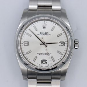 Rolex Oyster Perpetual 116000 Silver Dial Stainless Steel 36mm Box & Papers