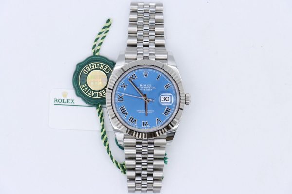 Rolex Datejust 41 126334 Blue Azure Roman Dial Jubilee Band Box & Papers 2021 - Image 2