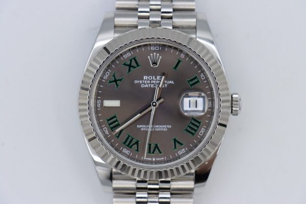 Rolex Datejust 41 126334 Wimbledon Dial Jubilee Band 41mm White Gold Bezel