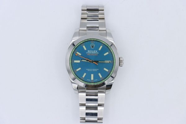 Rolex Milgauss 116400GV Z-Blue Dial Oyster Band 40mm Green Crystal Smooth Bezel - Image 2