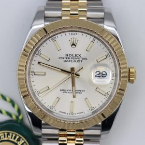 Rolex Datejust 41 126333 Silver Index Dial Jubilee Band Box & Papers Year 2017