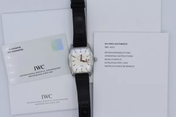 IWC Da Vinci Automatic IW4523 Silver Dial Black Leather Strap 35mm with Papers - Image 9