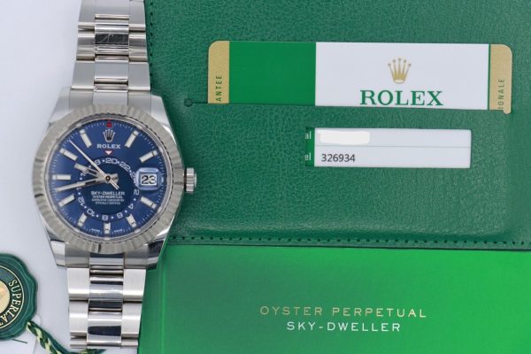 Rolex Sky-Dweller 326934 Blue Index Dial Oyster Band 42mm Box & Papers Year 2017 - Image 11