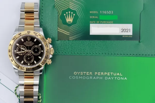 Rolex Daytona 116503 Black Dial Two-Tone Oyster Band Box & Papers Year 2021 - Image 9