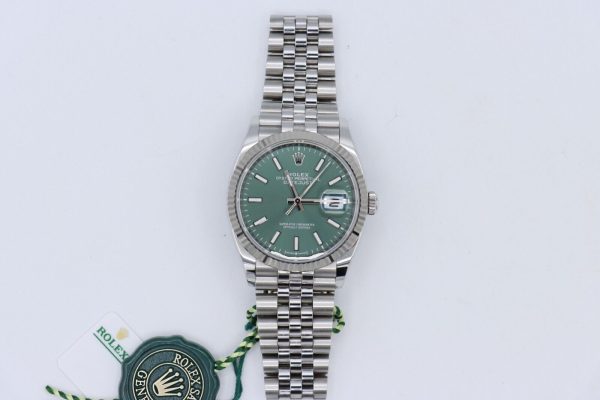 Rolex Datejust 126234 Mint Green Dial 36mm Jubilee Band Box & Papers Year 2024 - Image 2