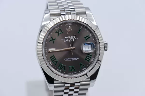 Rolex Datejust 41 126334 Wimbledon Dial Jubilee Band White Gold Fluted Bezel - Image 9