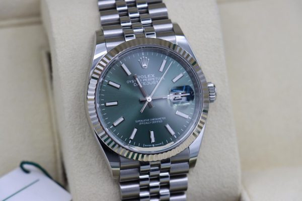 Rolex Datejust 126234 Mint Green Dial 36mm Jubilee Band Box & Papers Year 2024 - Image 11