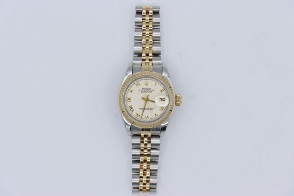 Rolex Lady Datejust 69173 Pyramid Roman Dial Two-Tone Jubilee Band Circa 1994 - Image 2