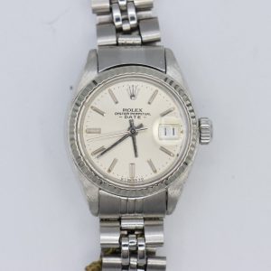 Rolex Lady Datejust 6917 Silver Sigma Dial Jubilee Oval Bracelet Box & Papers