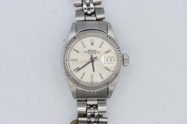 Rolex Lady Datejust 6917 Silver Sigma Dial Jubilee Oval Bracelet Box & Papers