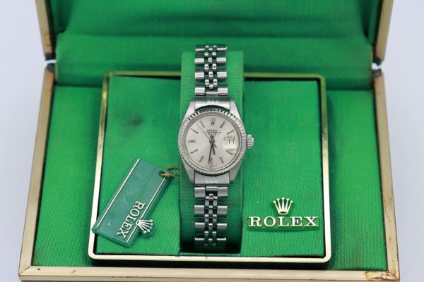 Rolex Lady Datejust 6917 Silver Sigma Dial Jubilee Oval Band Box & Papers - Image 9