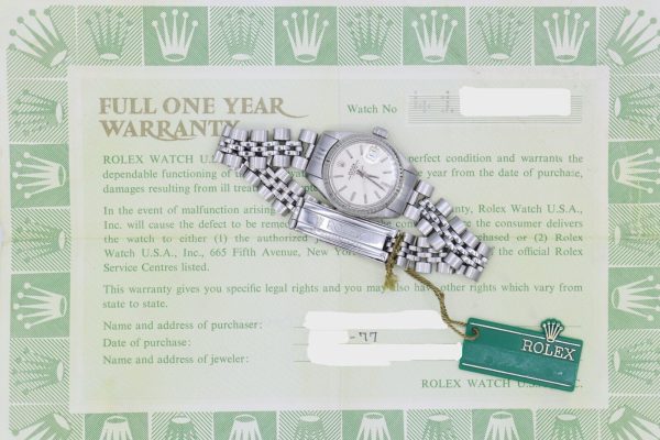 Rolex Lady Datejust 6917 Silver Sigma Dial Jubilee Oval Band Box & Papers - Image 11