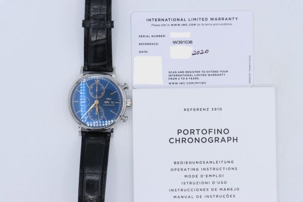 IWC Portofino IW391036 Chronograph Blue Dial 42mm Box & Papers Year 2020 - Image 11