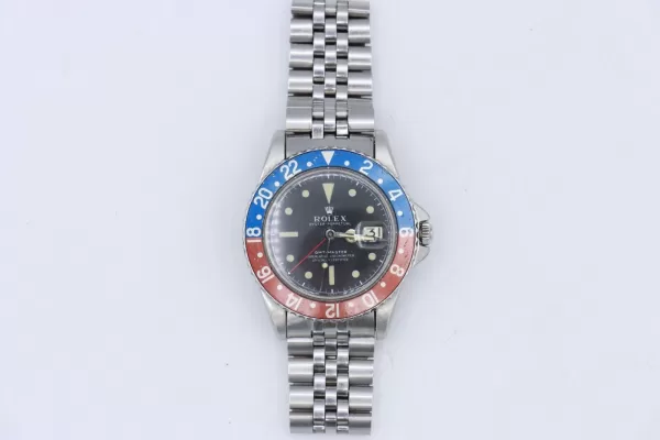 Rolex GMT-Master 1675 Pepsi Matte Black Dial Jubilee Oval Band Circa 1963 - Image 2