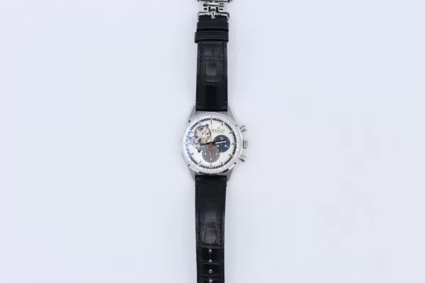 Zenith El Primero 03.2040.4061 Silver Stick Dial Black Leather Strap Box & Papers - Image 3