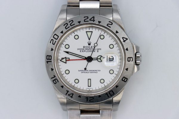 Rolex Explorer II 16570 Polar White Swiss Only Dial Oyster Band 40mm Circa 1999