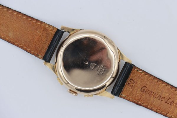 Vintage Sultana Chronograph 3910 18K Rose Gold Manual Wind Leather Strap 38mm - Image 4