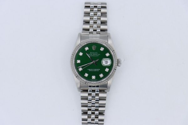 Rolex Datejust 16234 Green Diamond Dial Jubilee Band 36mm Circa 1995 - Image 2